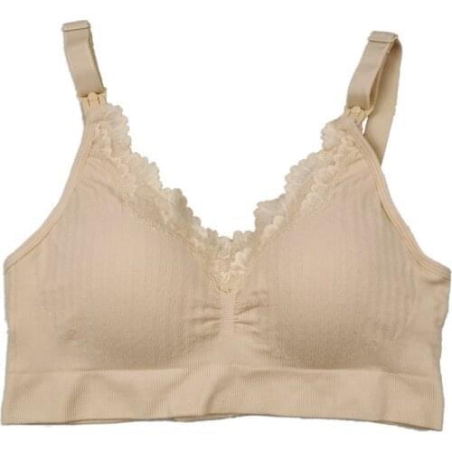Maternity Pregnancy Bras Femme Nursing Lace Bra Feeding Women Organic Cotton Breastfeeding Brassiere M-XL Femal
