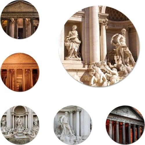 Pantheon Rome Italy ancient Temple Icons Pins Badge Decoration Brooches Metal Badges For Clothes Backpack Decoration 58mm