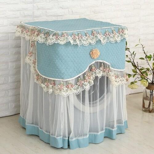 1 Pcs Floral Style Lace Fabric Washing Machine Cover Dust Cover 60*60*85cm Dust Proof Protector Washing Machine Cover