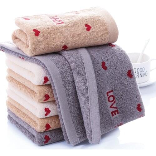 Absorbent Soft Couple Love Cotton Face Cleansing Towel Hotel Supplies 34*75cm 1PCS TJ4496