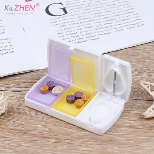 1PCS Portable Mini Travel Cutter Splitter Medicine Storage Splitters Cut Slicer Home Portable Pill Cases Dispenser
