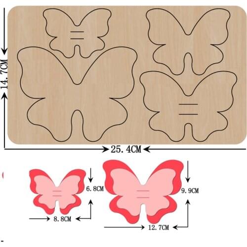 4pcs butterfly Wooden Cutting Die Mold 2021 New Wood Dies For DIY Leather Cloth Doll Fit Common Die Cutting Machines