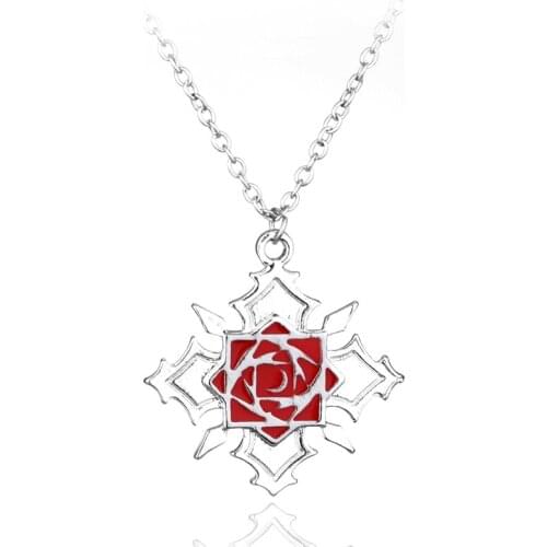 Anime Vampire Knight Rose Logo Metal Necklace Yuki Kaname Zero Yuuki Manga Necklace Charm Pendant