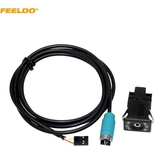 FEELDO Car Audio USB AUX-In Cable Plug AUX Socket For Alpine KCE-422I KCE236B AUX Wire Harness Cable Adapter