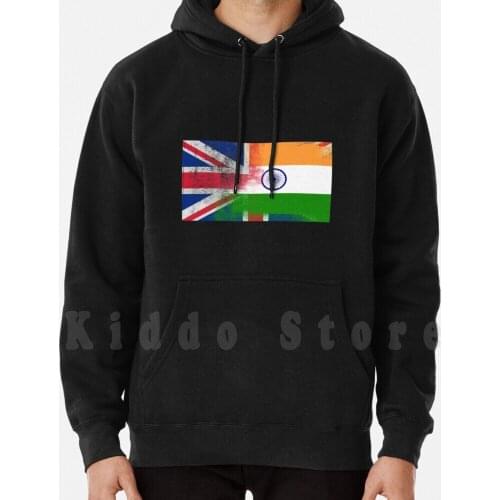British Indian Half India Half Uk Flag hoodie long sleeve India India Flag India Flag India Uk Uk India
