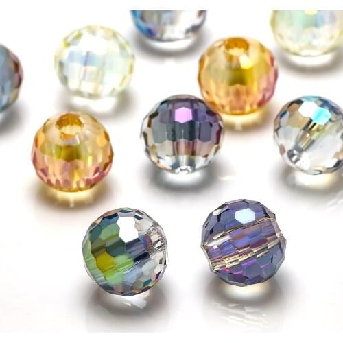 10pcs Austria Glass Round Beaded 14/16mm Natural Stone Big Hole Beads Cheap Beading DIY Making Charms Necklace Crystals Jewelry
