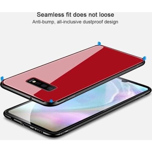 Anti-Scratch Tempered Glass Phone Case for Samsung S10 S10 Plus S10 Lite S10+ Back Shell Glossy Proof Camera Protection