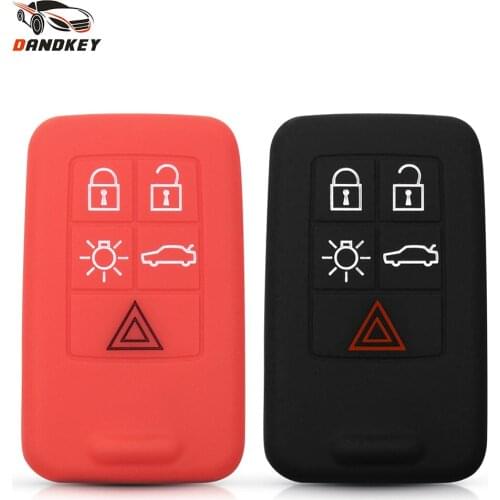 Dandkey Smart Remote Car Key Silicone Case For Volvo Car Key Case For C30 C70 S40 S60 S70 S80 V40 V50 V70 XC60 XC90 6 Buttons