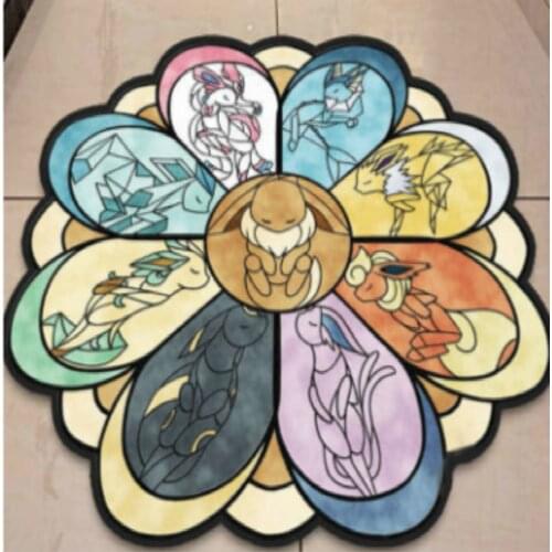 Kids Room Pocket Monster Magical Floor Carpet Water Uptake Non-slip Computer Chair Soft Land Rugs Pokemon Round Cartoon Mat Rug