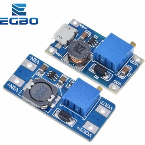 EGBO MT3608 DC-DC Step Up Converter Booster Power Supply Module Boost Step-up Board MAX output 28V 2A for arduino