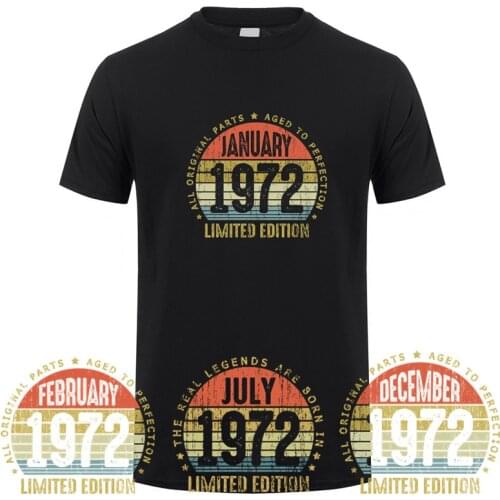 December Of 1972 T shirt September October November Tops Short Sleeve January February March April May June July August DY-030
