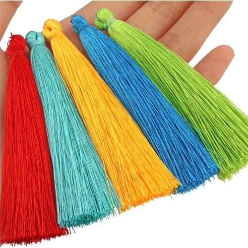 1000pcs/lot 9cm Long Silk Tassel Brush for Earring Charm Pendant Satin Tassels Diy Jewelry Making Findings