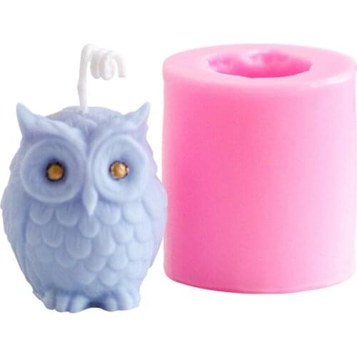 Creative DIY Epoxy Crystal Resin Mold 3D Owl Silicone Candle Moulds Handmade Paraffin Plaster Soap Handicraft for DIY