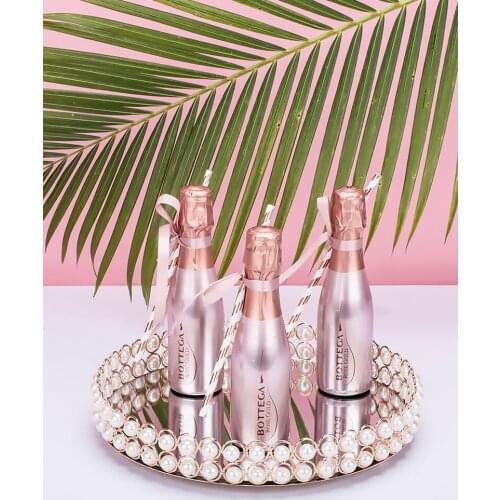 Round mirror pearl cake tray fruit plate cake stand wedding dessert table layout decoration ornaments