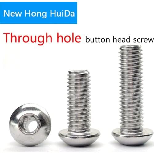 M5 M6 M8 M10 M12 Round Head Hexagon Hollow Screw Bolt Mask Machine Threading Button Head Screw 304 Stainless Steel