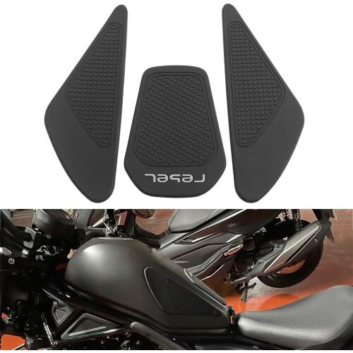 Motorcycle Anti slip sticker Rubber Tank Traction Pad 3M Side Knee Grip Protector Black For Honda CM300 CM500 CMX500