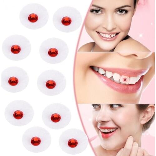 10pcs/box Clear Dental Tooth Crystal Gem Set Crystal Shining Rhinestone Tooth Grills Dental Teeth Decoration Jewelry