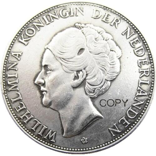 Netherlands,1919 2 1/2 Gulden Wilhelmina I Silver Plated Copy Coin(38mm)