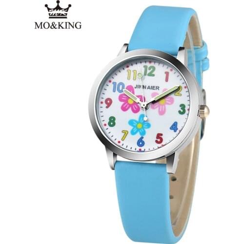 New Arrival Fashion Cute Girls Design Kid Watch Children Quartz Color Flowers Girl Clock Boy Baby Holiday Gift Reloj Relogio