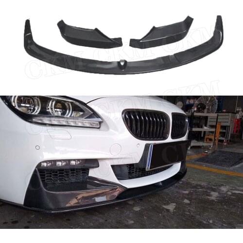 Carbon Fiber Front Bumper Lip Spoiler with Splitters for BMW 6 Series F06 F12 F13 M tech M sport 2012-2016