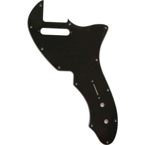 Pleroo Custom Guitar Parts - For Tele 69 Thinline Guitar Pickguard Scratch Plate , 3 Ply Black