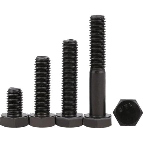 1-10Pcs M10 M12 DIN933 Grade 12.9 High Tensile Carbon Steel External Hex Screw Hex Head Screws Length 16/20/25/30/35/40/45-150mm
