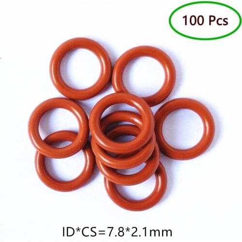100pcs Fuel Injector Rubber Oring Seals 7.8*2.1*12mm For Mazda Toyota Mitsubishi Car Accessories Repair Rebuild Kits(AY-O2050)