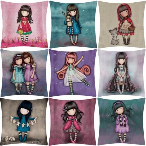 Hand Painting Children Cushion Cover Home Bedroom Decorative Linen Pillow Case For Sofa Car