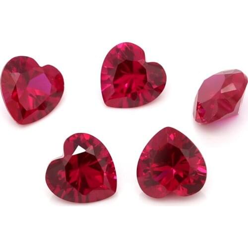 Made in China 5# red heart cut synthetic corundum