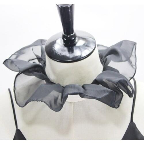 Sitonjwly Womens Detachable Collars Ladies Adult Black Mesh Fake Collars Necklace Choker Ladies Shirt Necktie False Collar