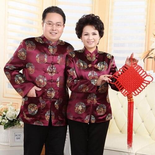 Traditional Chinese New Year Tang Clothing Couples China Style Ethnic Vintage Cheongsam Blouse Women Male Hanfu Jacket