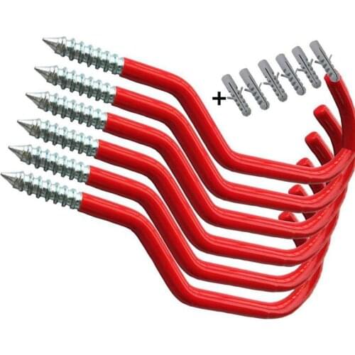 Bike Hooks,Heavy Duty Bicycle Storage Hooks Set,Screw-in Utility Storage Hangers Shed Garage Garden Hook Plastic Coated for Wall