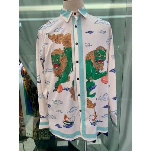 W1532 Fashion Mens Shirts 2021 Runway Luxury famous Brand European Design party style Mens Clothing