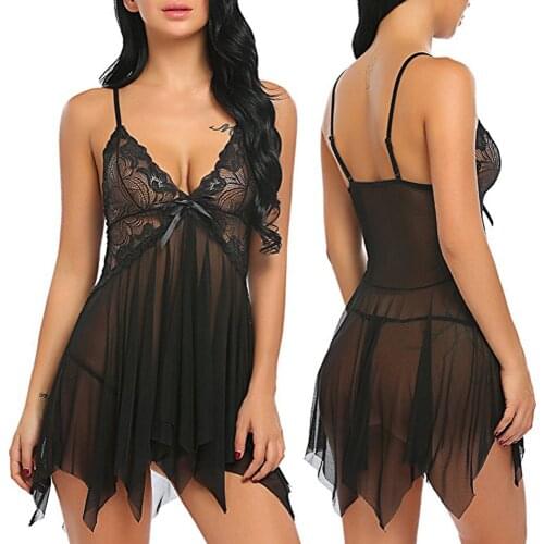 Healthy Women Clothes Ladies Sexy Lace Night Dress Nighties V-neck Nightgown Nightdress Lace Sleepwear Nightwear Women Homewear