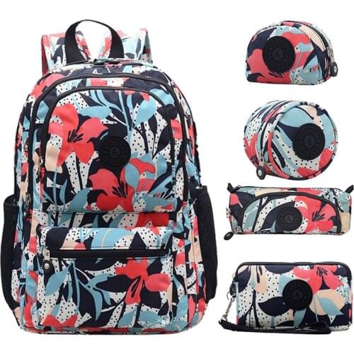 ACEPERCH Women Original Backapck 5Pcs/Set Mochila Escolar Feminina School Bag For Teenager Girl Nylon Backpacks Female Sac A Dos