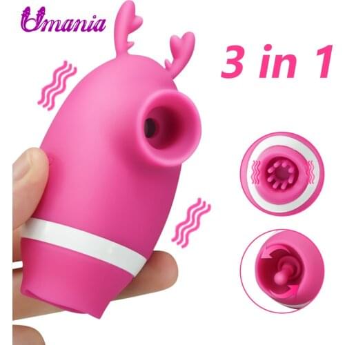 Sucking & Licking Tongue Vibrator Adult Sex Toy for Women Vibrating Nipple G-spot Sucker Clitoris Stimulator Female Masturbation