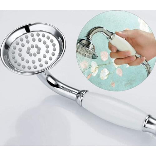 Zloog Chrome Polished Antique Victorian Style Metal Victoria Bathroom Handheld Shower Head for Bathtub Faucet