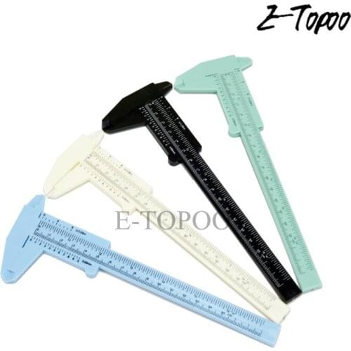 0-150mm/ 6" 0.05mm Vernier Caliper Accuracy Plastic Lightweight Sliding Ruler Jewelry With Measuring Gauge White for Beginner