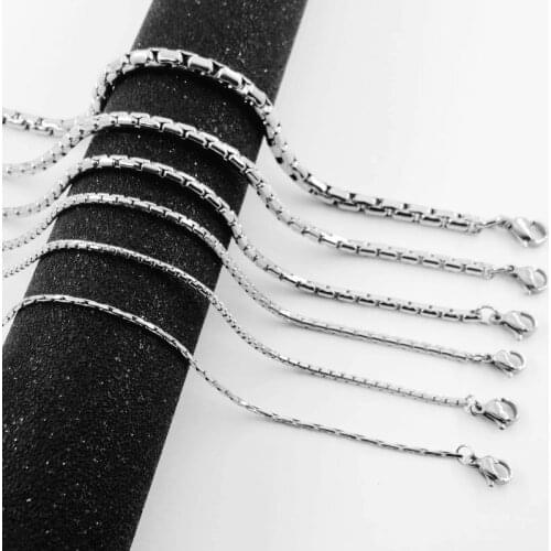 1.5/2/2.5/3/3.5/4mm Shiny Stainless steel Cross vertical Link Chain Necklace Fashion Jewelry