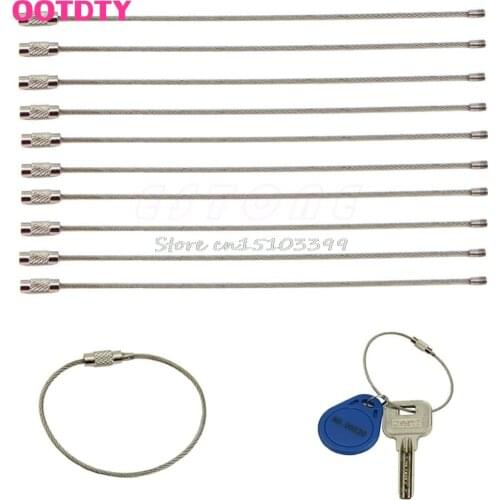 10PCS For Stainless Steel Wire Keychain Cable Key Ring For Outdoor Hiking 5.5inch G08 Whosale&DropShip