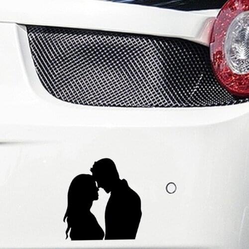 14.3CM*14.8CM Vinyl Decor Car Sticker Decal Couple Love Man Woman Together Forever Kiss Black/Silver C3-0278