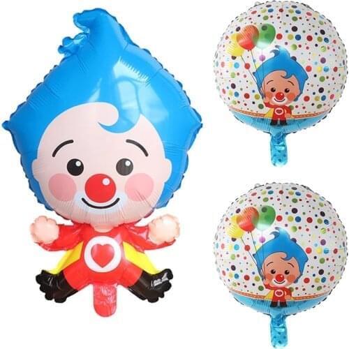 50Pcs Cartoon Clown 68*44cm Plim Plip Clown Foil Balloons Birthday Party Decorations Kids Supplie Baby Shower Globos Toy Balloon