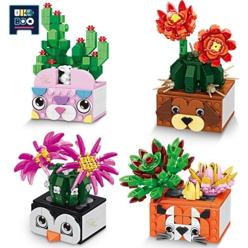 746PCS City Creative Flower Plant Bonsai Building Blocks DIY Succulen Model Educational Assembling Bricks Toysfor Childrens