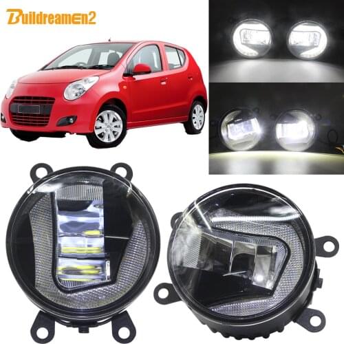 Buildreamen2 Car H11 Projector LED Fog Light + Daytime Running Light DRL White 12V For Suzuki Alto V GF Hatchback 2009-2015