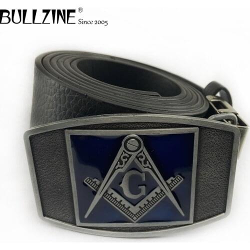 Bullzine zinc alloy retro MASON belt buckle jeans gift belt buckle Free PU belt FP-02832 drop shipping