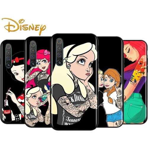 Tattoo Princess for OPPO Realme V15 X5 X3 X50 X7 X2 C17 C11 C3 C2 7 7i 6 6S 6i 5 3 2 Pro Soft Black Phone Case