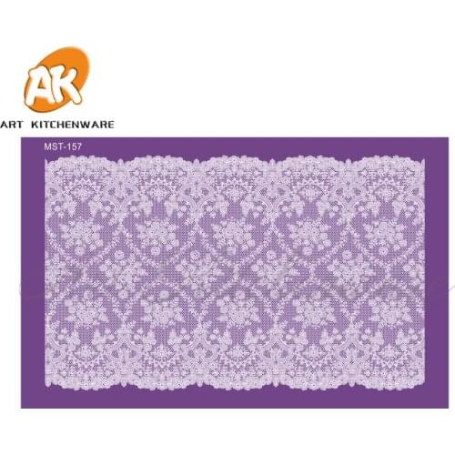 Blooming Flower Mesh Stencil Lace Cake Stencil Wedding Cake Decorating Tools Soft Fabric Stencils for Fondant Cake Mold Bakery