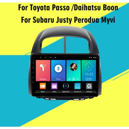 For Toyota Passo Daihatsu Boon Sirion Subaru Justy Perodua Myvi 2 Din Car Radio Multimedia Android Player Navigation GPS