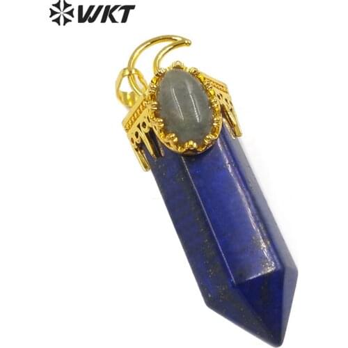WT-P1492 WKT New! Gold Electroplated Natural Stone Pendant Women Fashion Necklace Pendant Findings Jewelry Supplies Jewelry