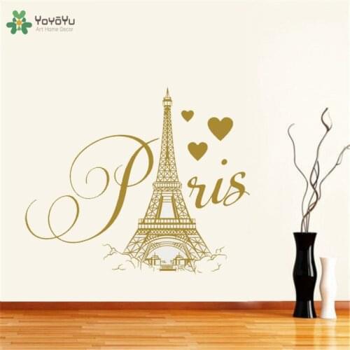 City Theme France Vinyl Sticker for Bedroom Removable Famous Paris Tower Wall Stickers Art Mural Home Decor Interior PosterZW154